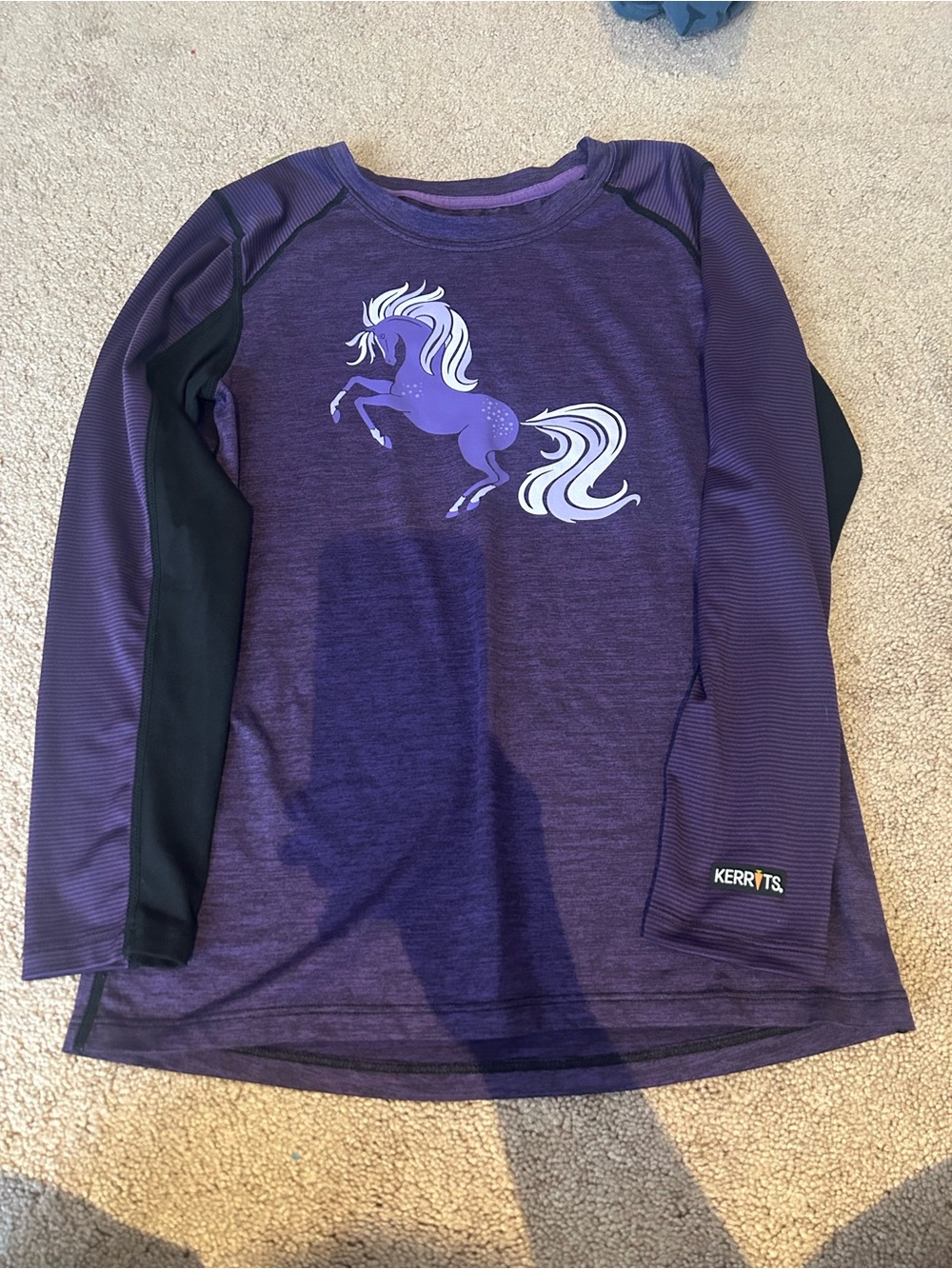 Kids Kerrits Purple Horse Graphic Long Sleeve Shirt
